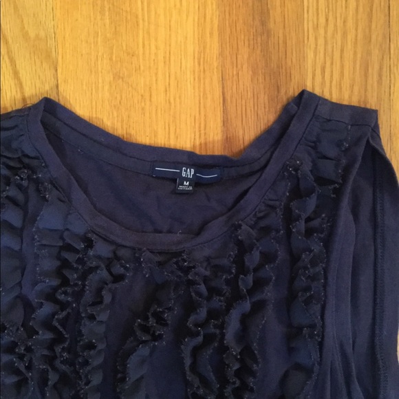 Navy blue/indigo Gap ruffle shirt - Picture 2 of 2
